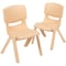 Flash Furniture Natural Plastic Stackable School Chair with 10.5" Seat Height, PK2 2-YU-YCX-003-NAT-GG - alternate 2